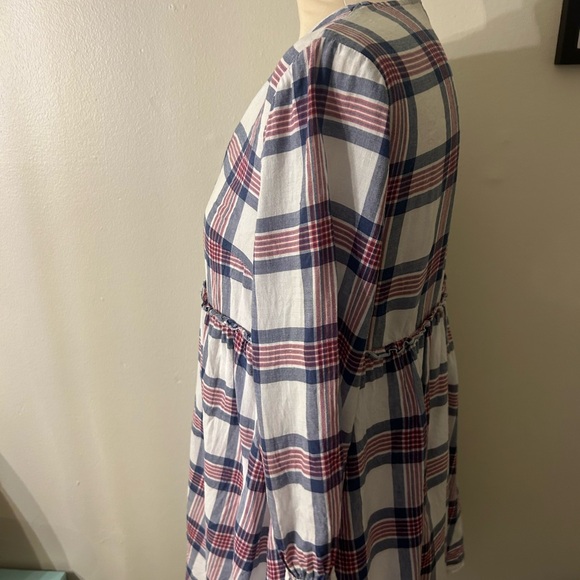 Zara Linen Blend Plaid Mini Dress - Picture 6 of 9